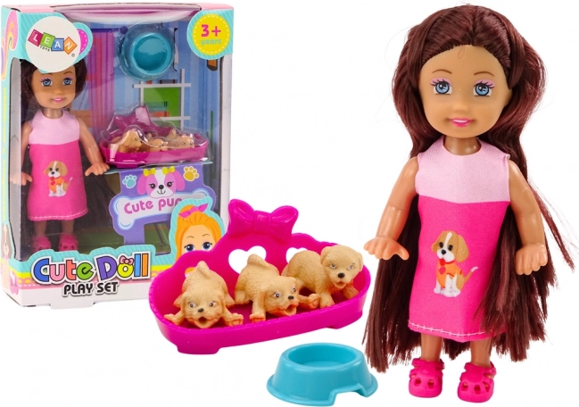 Mini bambola Abito con capelli lunghi Three Dog Lair