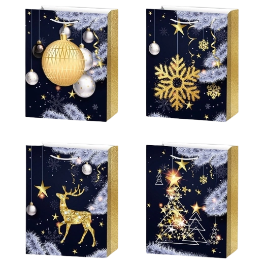 Borsa regalo di carta M auguri di Natale 26 × 32 × 10 cm