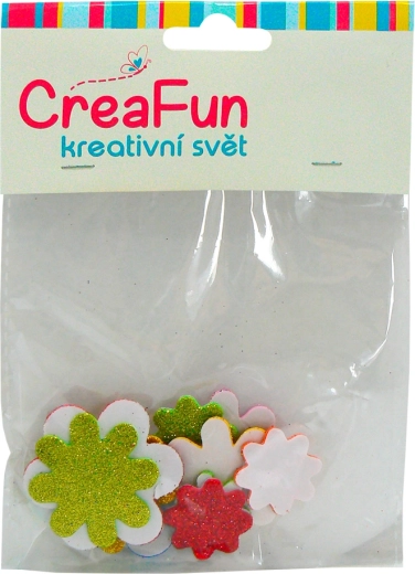 Fiori in gommapiuma EVA con glitter, 15 pz