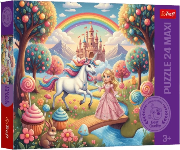 Puzzle Trefl Principessa e Unicorno maxi 24 pezzi