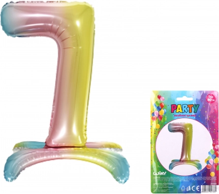 Palloncino in foil numero 7 arcobaleno 80 cm