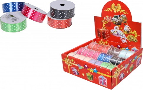 Nastro a pois satinato 2,5 cm x 2,7 m