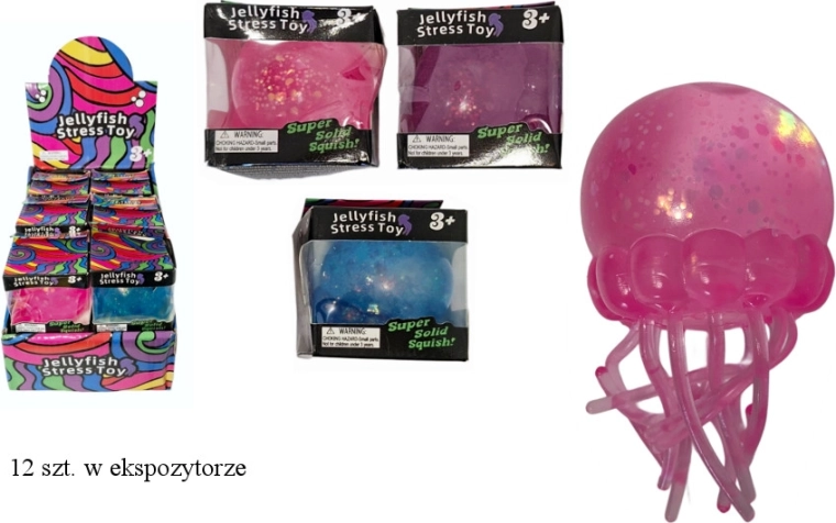 Gniotek medusa con glitter
