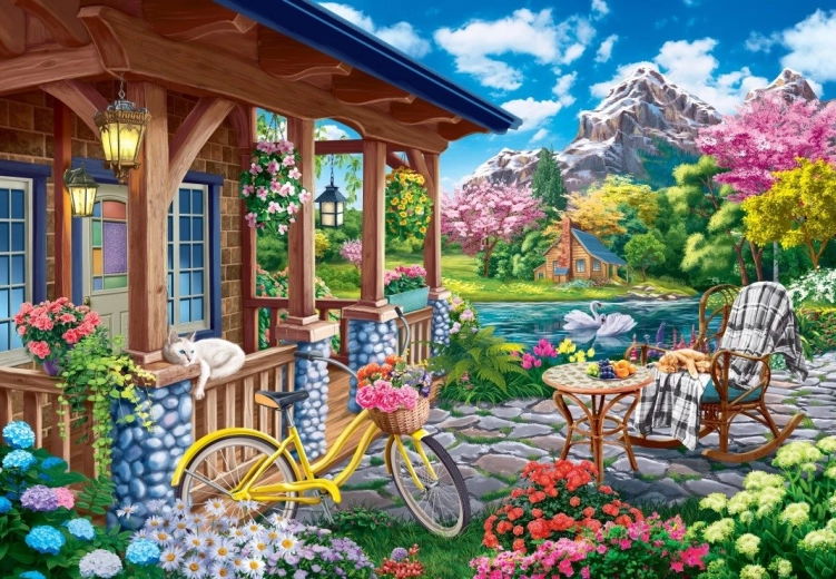Puzzle Casa in montagna al crepuscolo 1000 pezzi BLUEBIRD