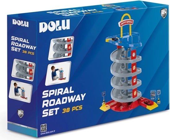 Garage parcheggio multipiano DOLU con scivolo a spirale per automobiline