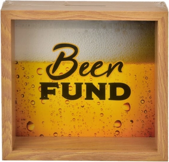 Salvadanaio in legno Beer Fund 20 × 5 × 20 cm