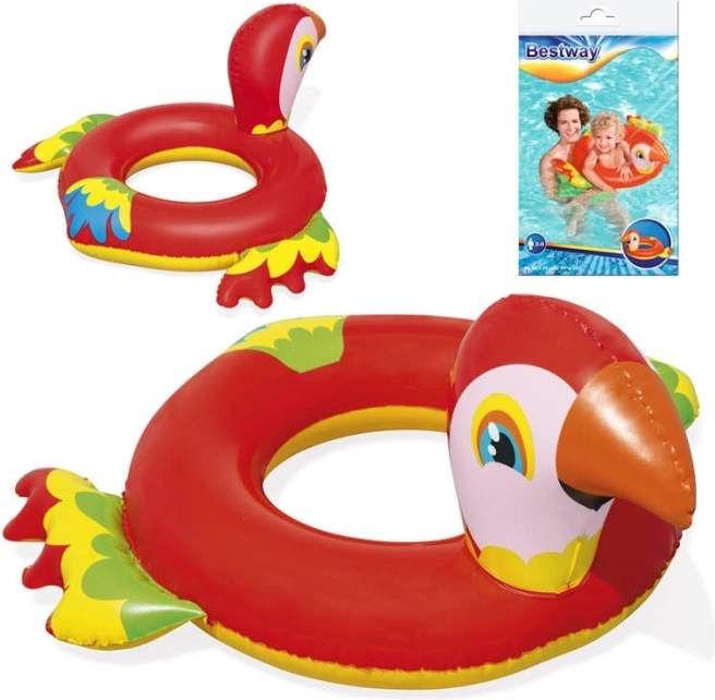 Bestway anello galleggiante gonfiabile pappagallo 84 × 76 cm – Rosso