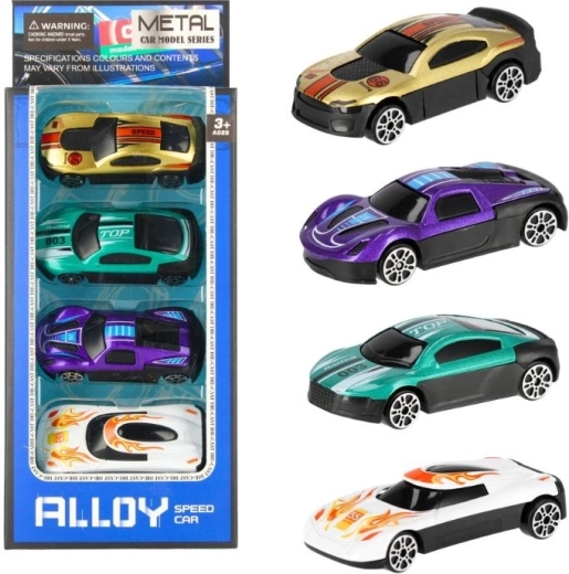 Macchinine da corsa in metallo – set da 4 pz