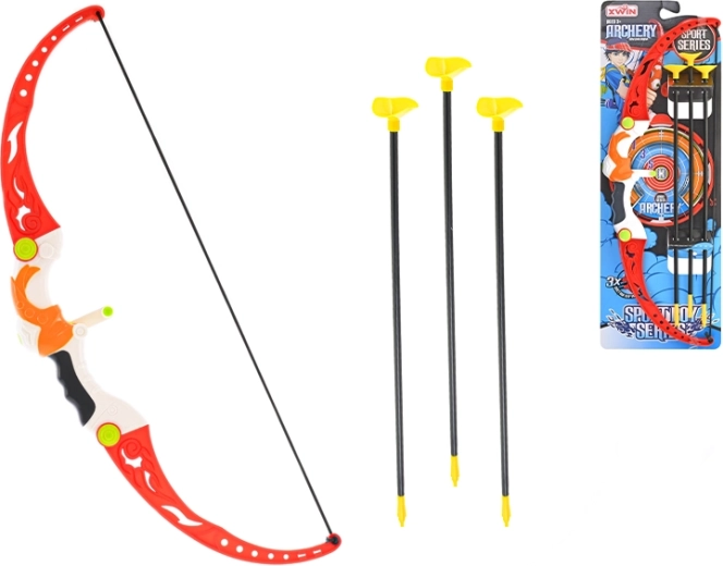 Arco per bambini 56 cm con frecce e bersaglio con ventose