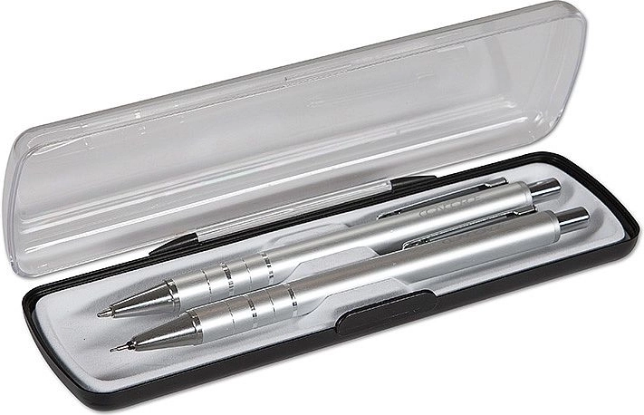 Set regalo Concorde Ring – penna a sfera argentata e portamine