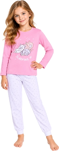 Pigiama da bambina in cotone Disney Bambi rosa e bianco