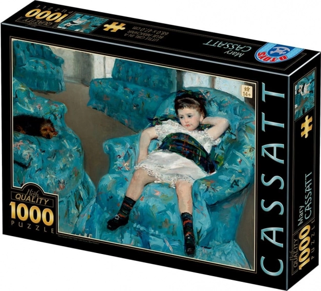 Puzzle Bambina su poltrona blu 1000 pezzi D-Toys