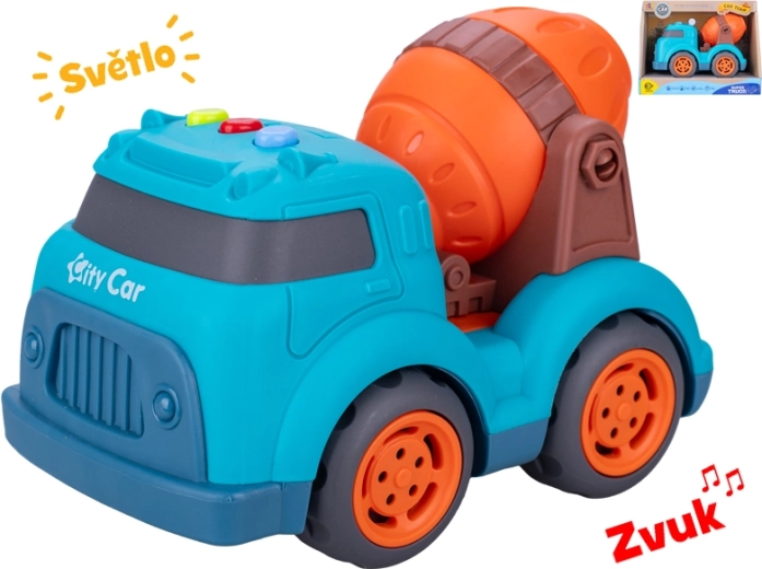 Betoniera da costruzione – giocattolo in plastica 17 cm con luci e suoni