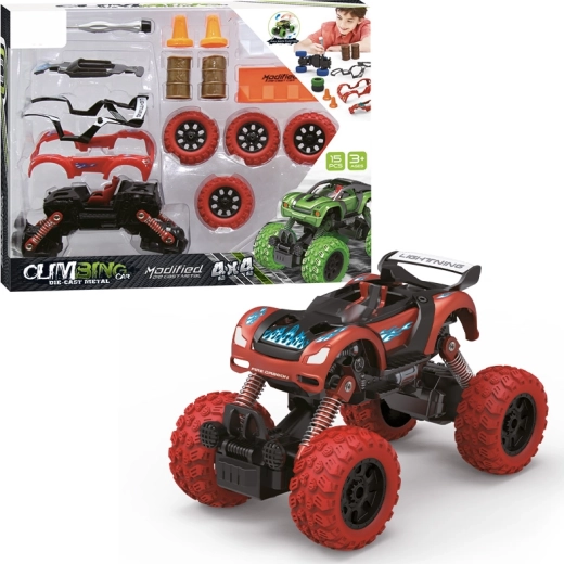 Kit auto 4WD 1:32 con motore a retrocarica, 15 pezzi