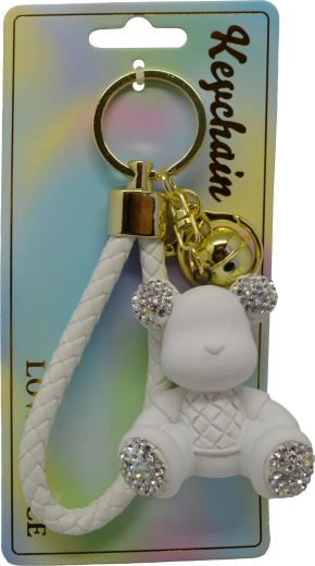 Portachiavi con orsetto bianco