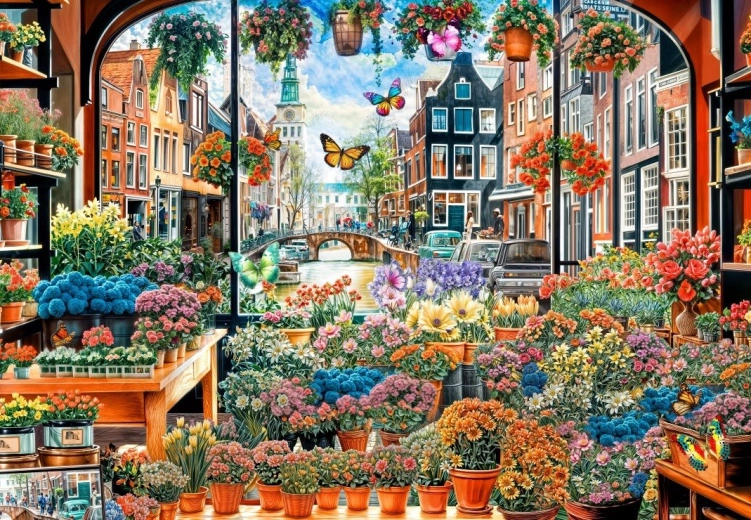 Puzzle Il segreto floreale di Amsterdam 1000 pezzi