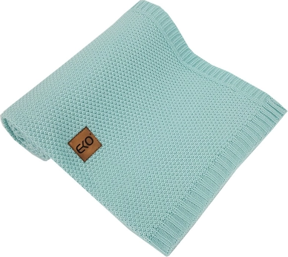 Coperta intrecciata in bambù EKO turchese 100 × 80 cm