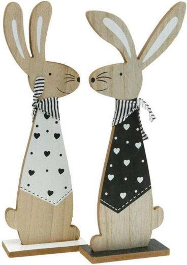 Decorazione in legno Coniglio Glamour 11 × 33 cm