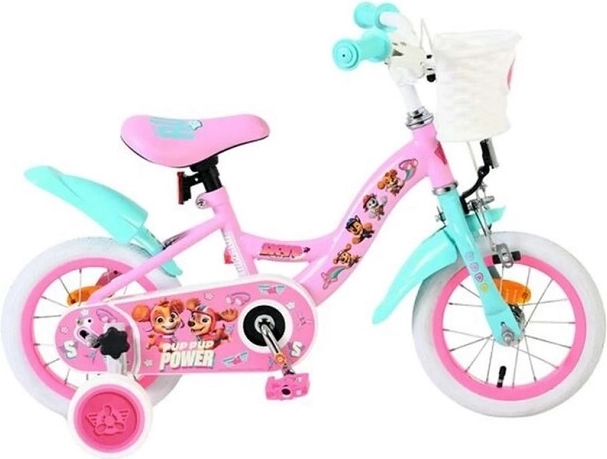 Bicicletta per bambine Paw Patrol 12" con rotelle laterali e cestino