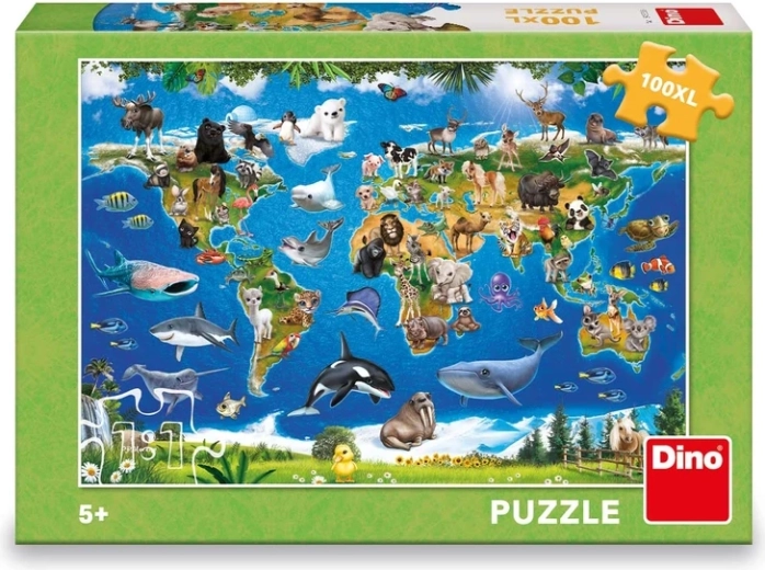 Dino Puzzle mappa degli animali – 100 pezzi XL