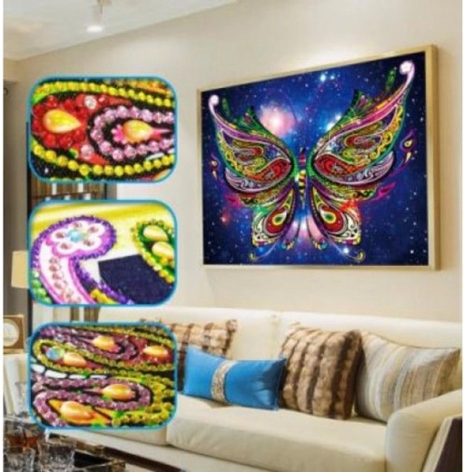 Ricamo diamantato (diamond painting) farfalla 30 × 40 cm - 1 pezzo