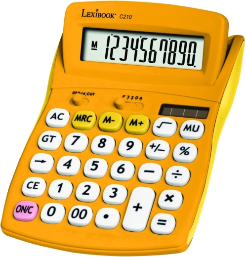 Lexibook calcolatrice tascabile a 10 cifre con superficie in silicone – gialla