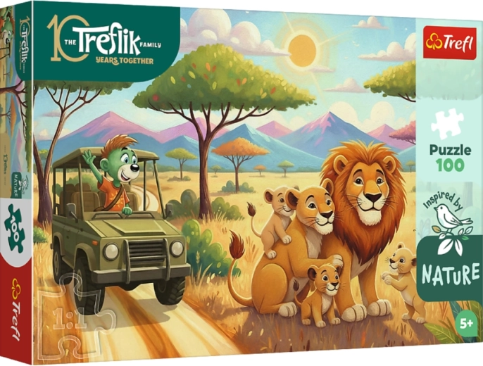 Puzzle 100 pezzi – leoni – RODZINA TREFLIKÓW – Trefl