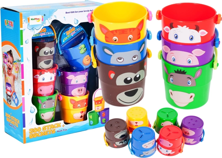 Set di bicchierini e secchielli da bagno, 6 pz