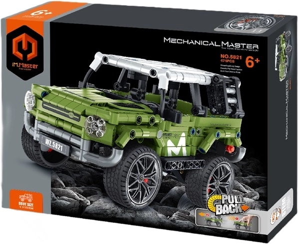 IM.Master set di costruzioni jeep fuoristrada verde con motore pull-back