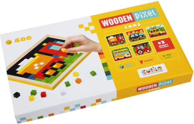 CUBIKA 14903 Pixel IV auto - mosaico in legno con 400 tasselli e 7 modelli