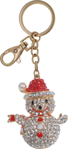 Portachiavi con ciondolo pupazzo di neve dorato