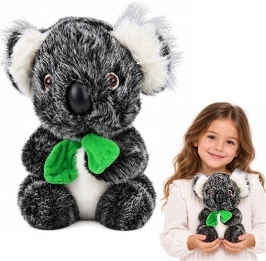 Koala di peluche con sciarpa verde, 22 cm