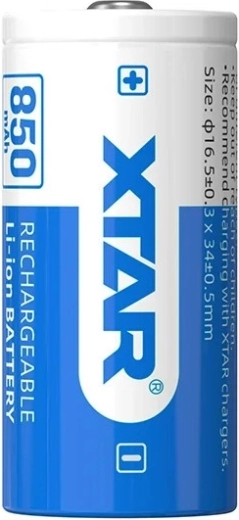 Batteria ricaricabile Li-ion Xtar 16340 / R-CR123 3,7 V 850 mAh con protezione - 1 pezzo