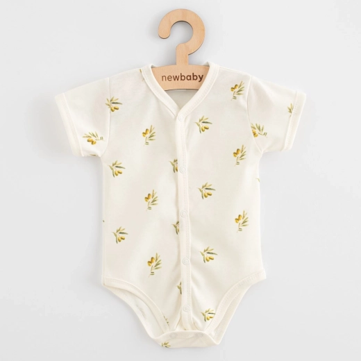 New Baby body neonato completamente apribile a manica corta Olive 68