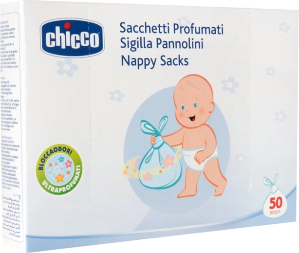 Chicco sacchetti profumati per lo smaltimento dei pannolini, 50 pz