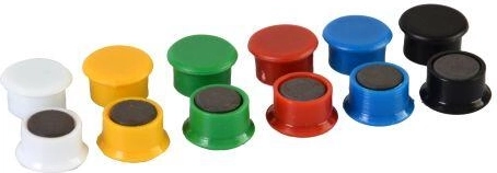 Magneti colorati 13 mm, mix di colori, 14 pz