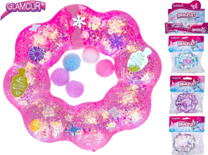 Bracciale elastico Glamour con paillettes 8,5 cm