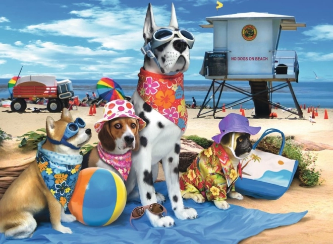 Puzzle Ravensburger Divieto di Cani in Spiaggia XXL 100 pezzi