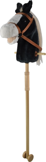 cavallo nero su bastone con suoni, 95 cm