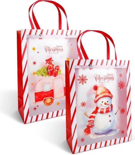 Borsa regalo natalizia con lati trasparenti - 1 pezzo
