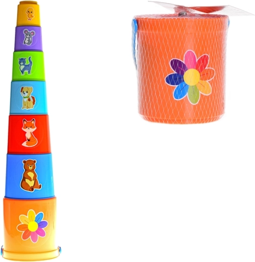 Bicchierini colorati impilabili – piramide per bambini 12m+