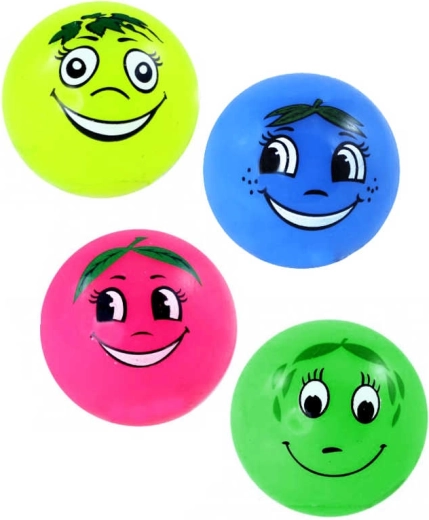 Pallina rimbalzante in gomma smiley frutta con luce 5,2 cm - 1 pezzo