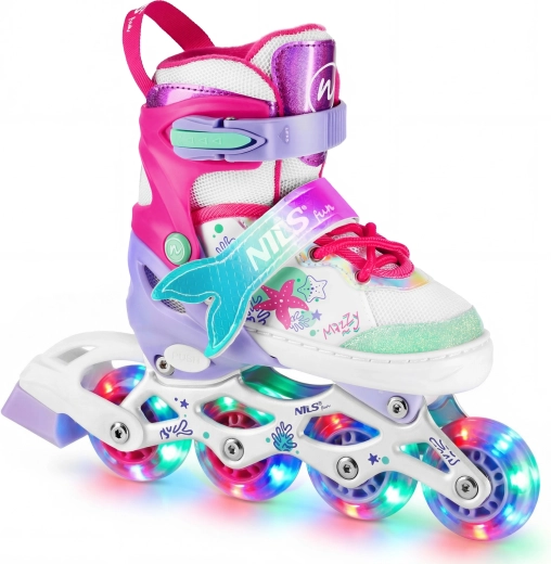 Pattini per bambini 4 in 1 con ruote LED NILS Fun Mazzy – M(35-38)