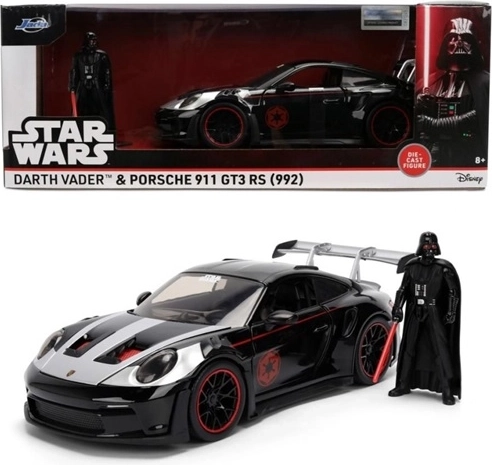 Jada Star Wars Porsche 911 GT3 RS 1:24 con statuetta di Darth Vader - 1 pezzo