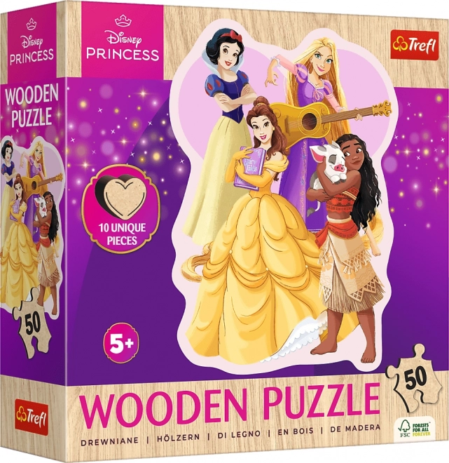 Puzzle in legno 50 pezzi Disney Principesse