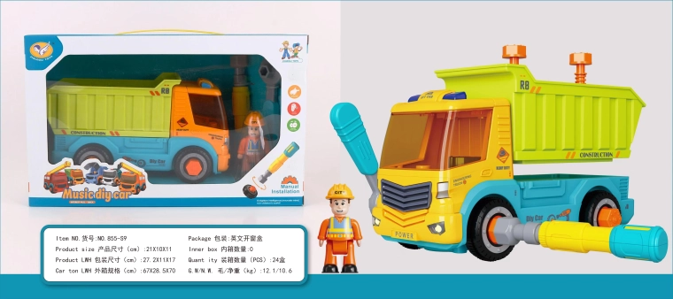 Camion ribaltabile per bambini smontabile con effetti sonori e luminosi