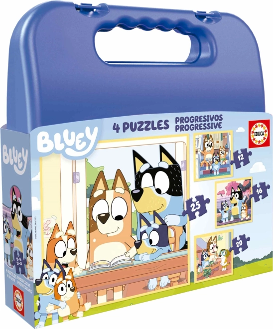 Puzzle nella valigetta Bluey 4v1