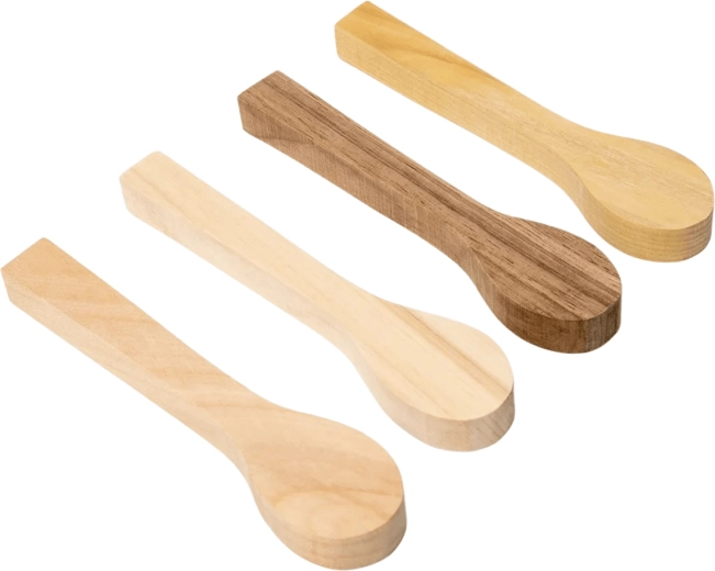 BeaverCraft set di grezzi in legno per intagliare cucchiai BB2 (ciliegio, tiglio, gelso, noce)