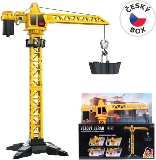 Gru da cantiere con torre, luci e suoni, 48 cm