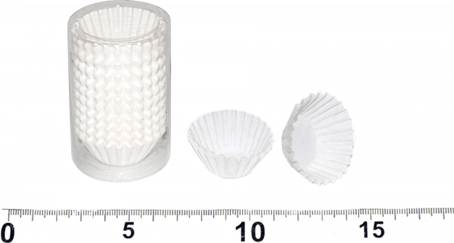 Pirottini da pasticceria in carta bianchi, 100 pz (diametro 3 cm, altezza 2,2 cm)